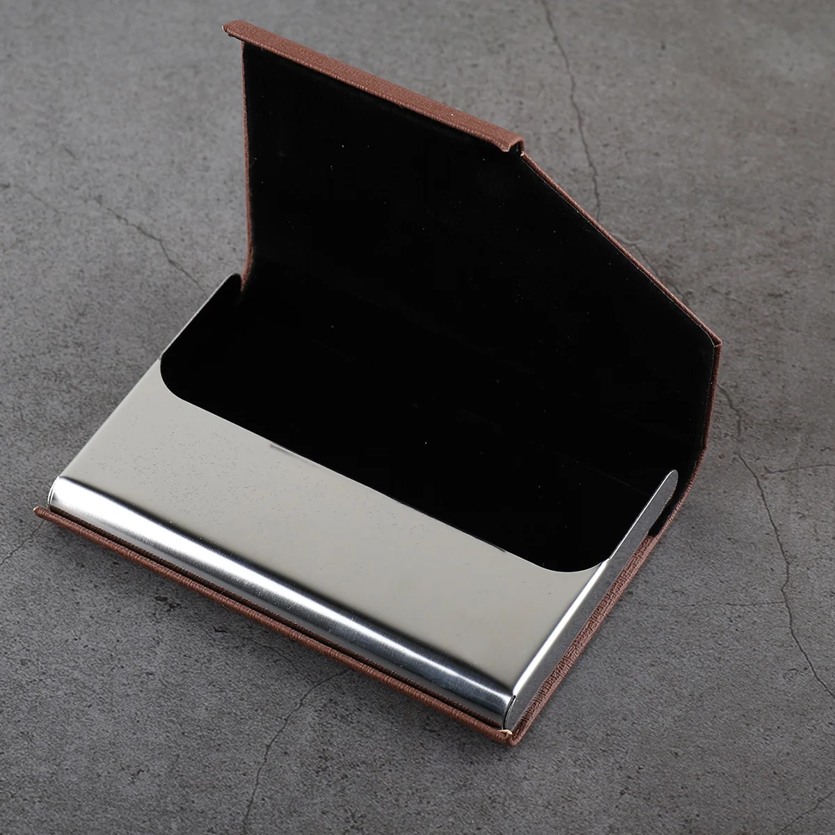 Luxury PU Leather Card Holder Wallet with Metal Finish