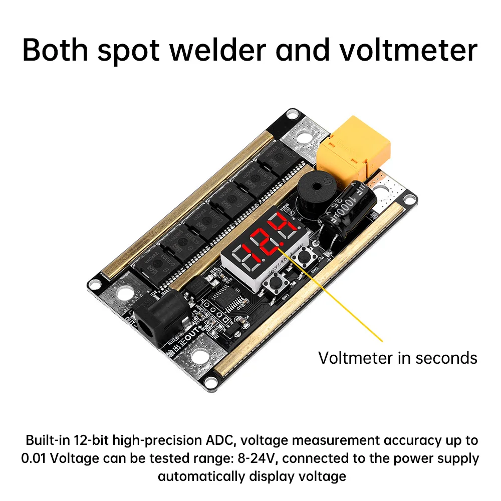 Mini Spot Welder 12V Lithium Battery Energy Storage Spot Welding Machine PCB Circuit Board Portable Soldering Equipment DIY Kit
