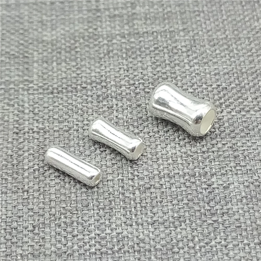 

30 Sterling Silver Plain Barrel Beads 925 Silver Small Tube Spacer for Bracelet Necklace