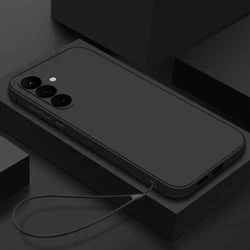 Soft Silicone Lanyard Phone Cover - Samsung A18 (Black - Lanyard)