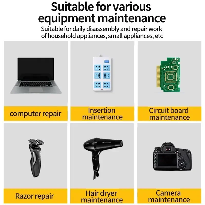 6 in 1 Mini Screwdriver Set Multipurpose Household Detachable Handle Precision Repair Tool for Electronics Phone Watch Laptop