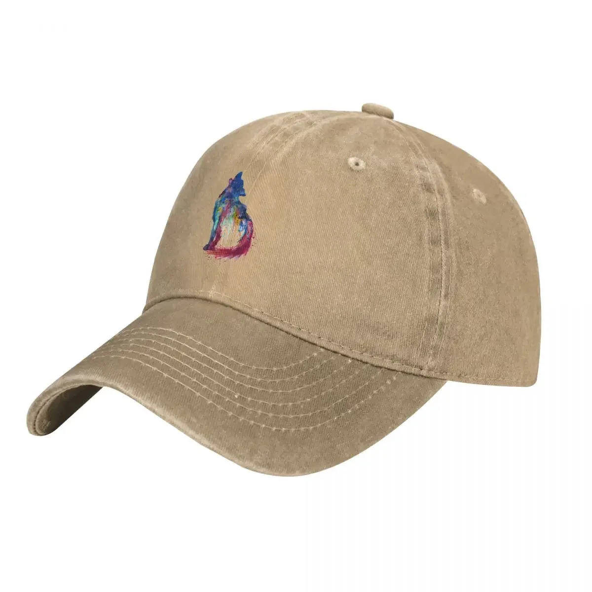 

Howling Wolf Watercolor Silhouette Cap Cowboy Hat luxury brand baseball caps men's hat luxury Women's