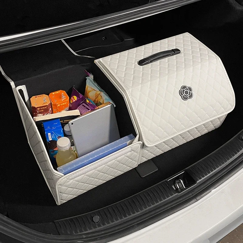 Foldable Car Trunk Organizer Durable Storage Box Easy Clean Compartments for SUV MPV Auto Interior Accessories