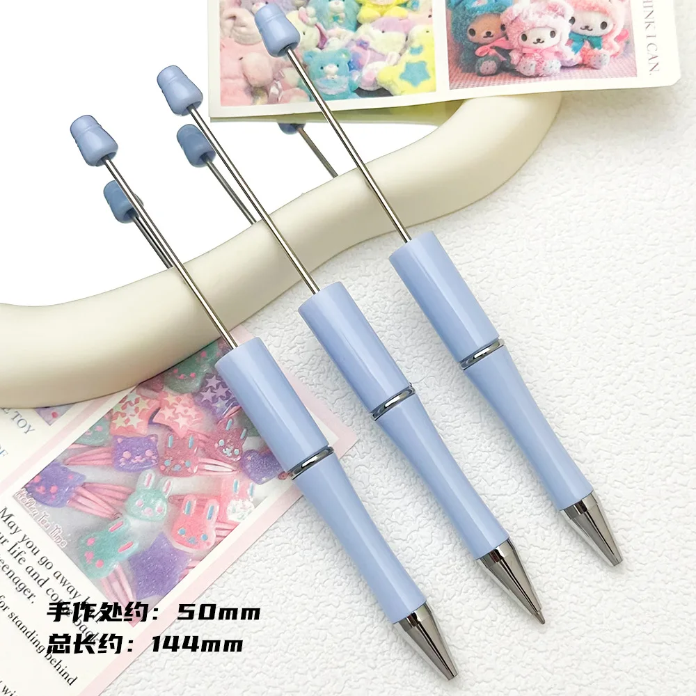 20pcs Creative Spinning Ball Pen DIY Beaded Ballpoint Pens Multi Color Bead Spinning Pen Handmade with Bead Light Gradient Pens