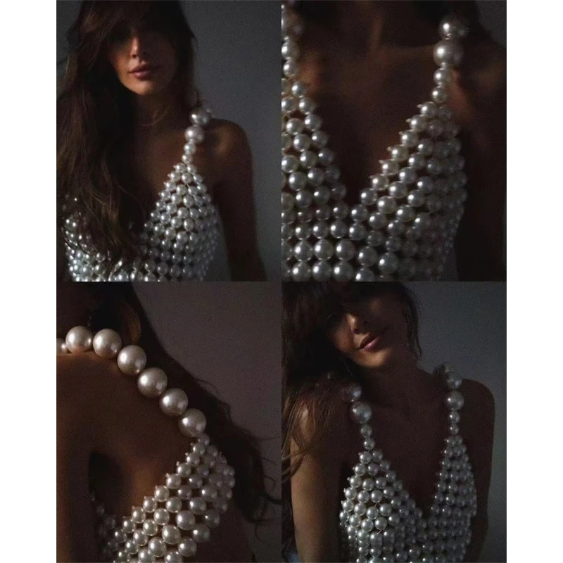 Sexy Pearl Beaded Crop Top For Women Perfect For Club Nights And Out From  Echmogen, $29.08