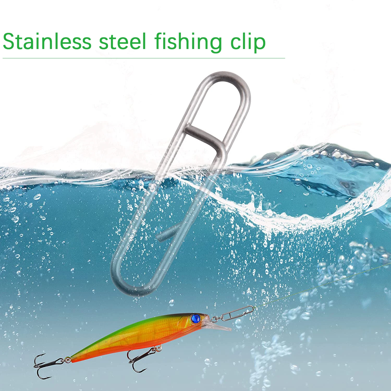 304 Stainless Steel Fishing Lure Snap Fishing Swivel Interlock Nice Pin Lure Connector Accessories 30-100pcs