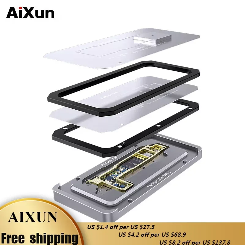 

Aixun Z14 4 IN1 BGA Stencil Reballing Kit For iPhone 14/14 Plus/14 PRO MAX Motherboard Middle Frame Planting Tin Platform