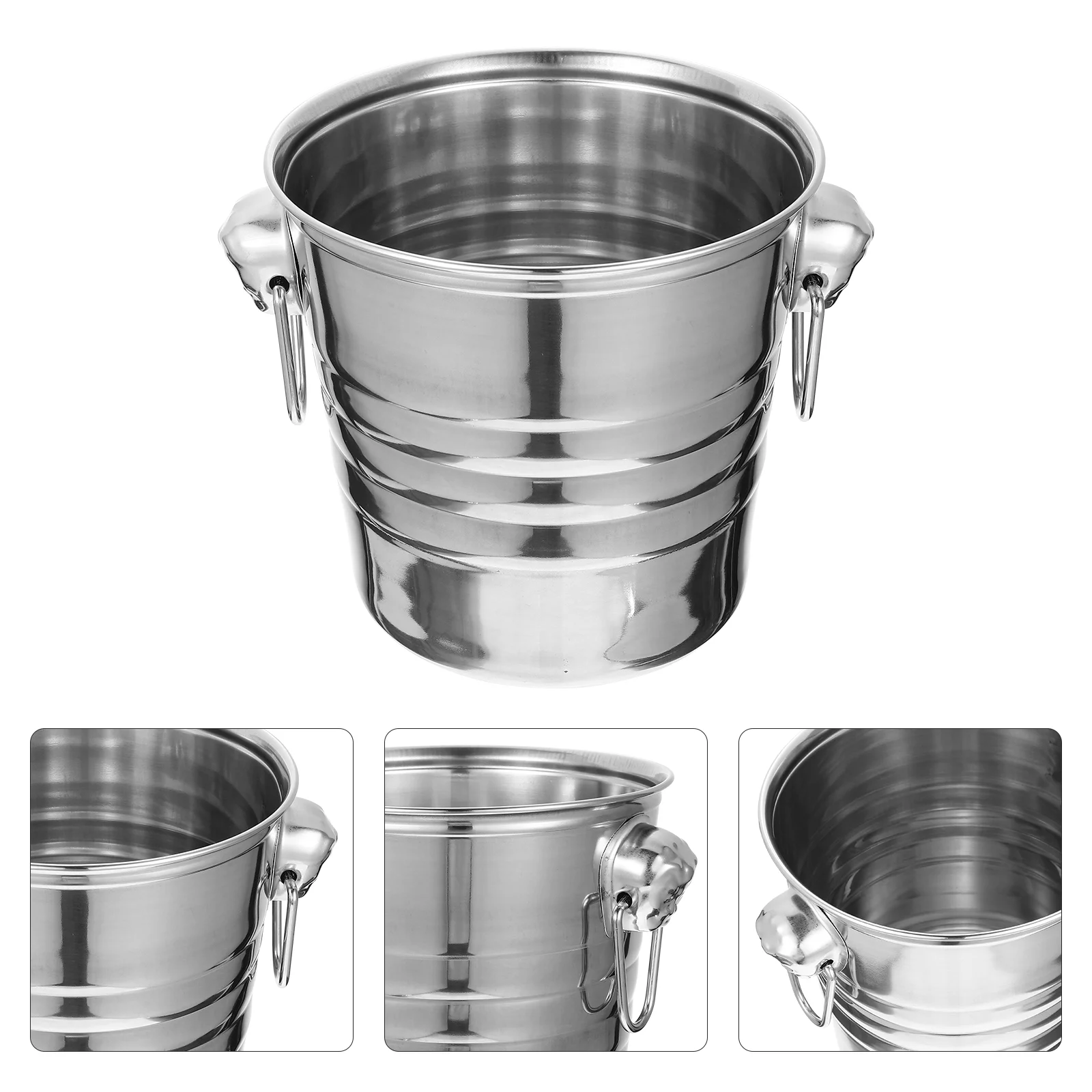 

Convenient Ice Beer Bucket Bucket Ice Cube Container (Silver)