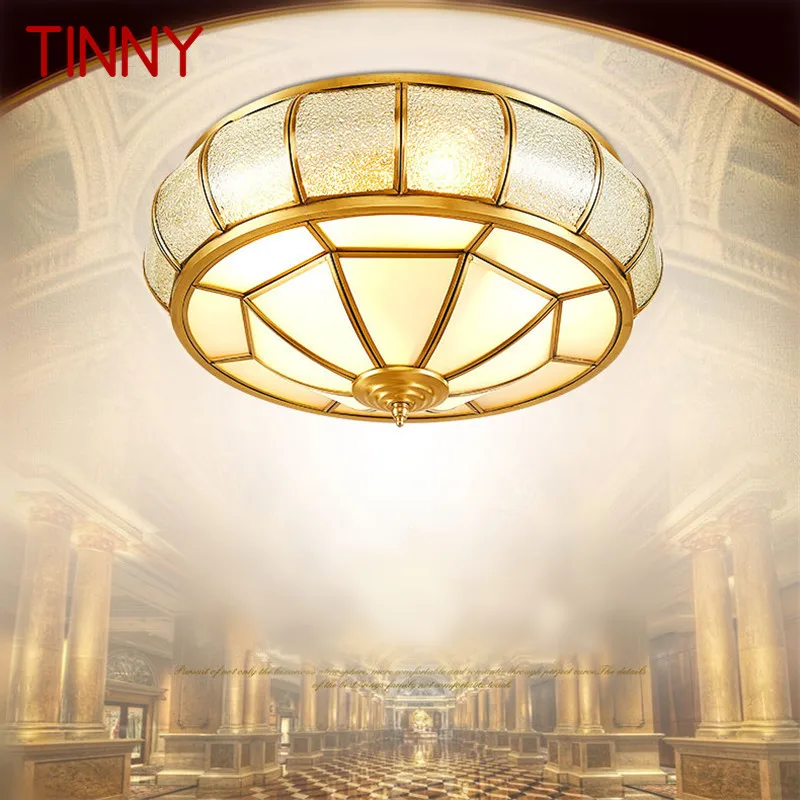 

TINNY Modern Copper Ceiling Lamp Vintage Creative Light Luxury Brass LED Fixtures Decor For Home Living Dining Room