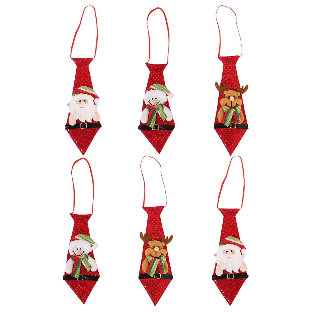 

Christmas Ties Novelty Holiday Printed Neck Ties Fabric Sequin Festive Santa Snowman Reindeer Men Boys Party Costume