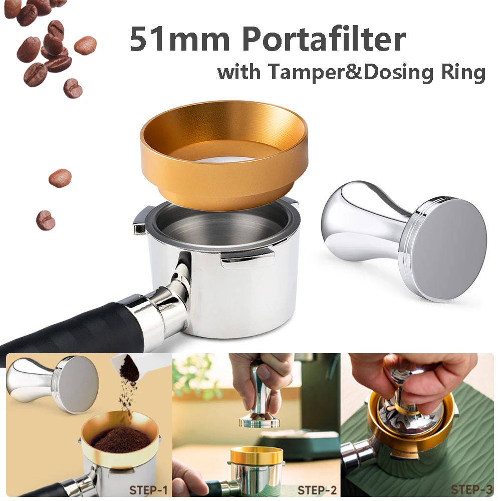 Anillo Dosificador Para Café 51mm - 2 Piezas De Aluminio Magnético, Para Portafiltros, Reduce Desperdicio