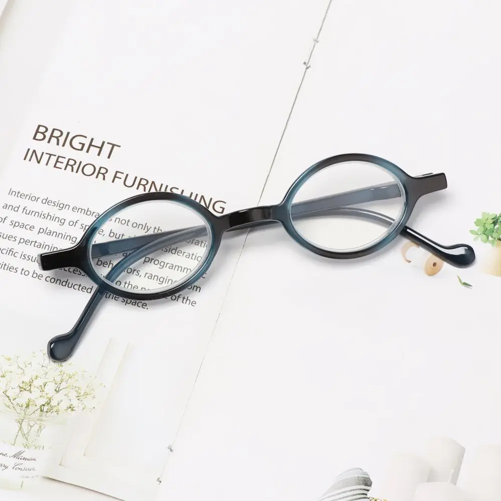 Retro Oval Frauen Lesebrille Vintage Runde Rahmen Männer Presbyopie Brillen Ultraleicht Kleine Vergrößerungs Brillen + 1,0 + 4,0 – Detail 5