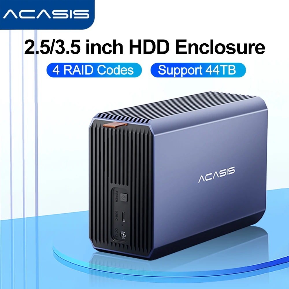 Acasis-estação de Ancoragem do Disco Rígido Dual Bay Gabinete de Armazenamento Raid Sata Sata para Usb Array de Disco Rígido com Quatro Raid 25 Pol 35 Pol