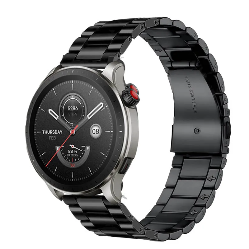 Amazfit GTR 4 용 시계 팔찌 스트랩 Huami Amazfit GTR 4 용 스테인레스 스틸 밴드 금속 한국 Pulseira 손목 밴드, 스마트 워치