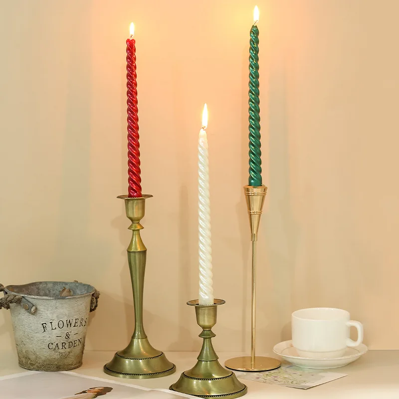 12 Candele A Spirale Dorate Con Portacandele – Lunghe 14 Cm Per Compleanni E Feste - 2