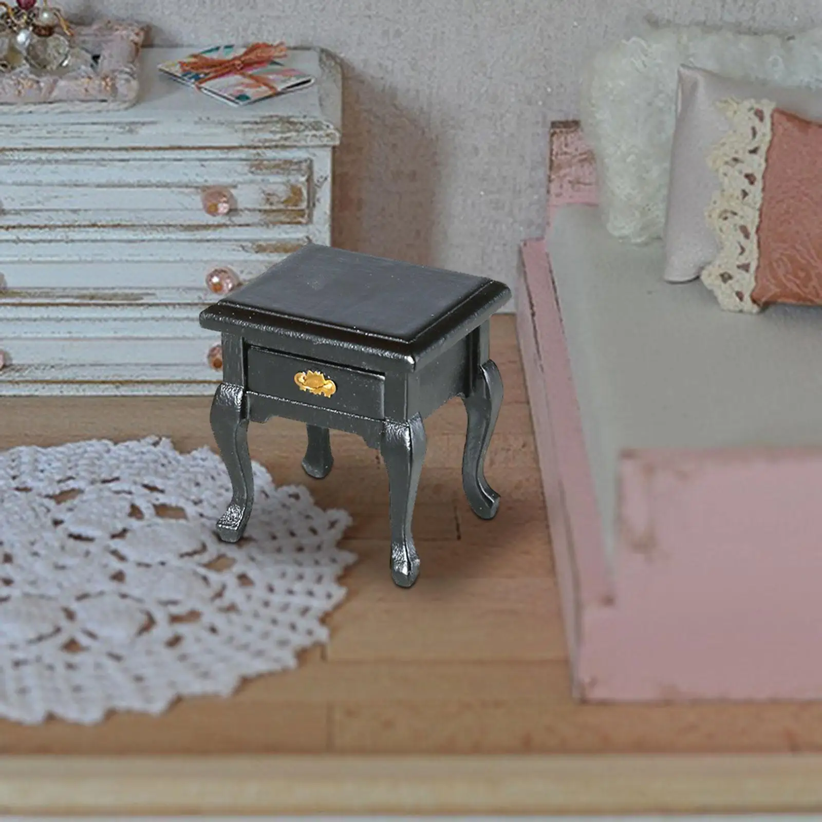 인형의 집 엔드 테이블 1:12 미니 가구, DIY 모델 마이크로 조경 레이아웃