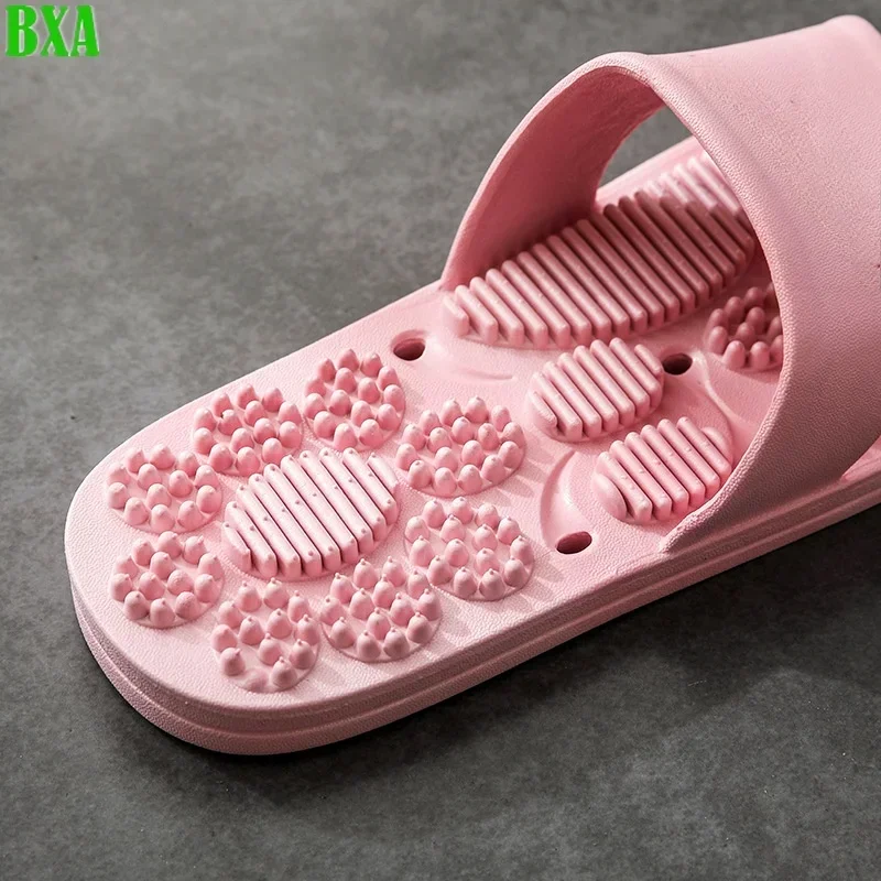 Pair Foot Massage Women Summer Sandals House Bathroom Slipper Non-slip Soft Sole Men Indoor Hotel Couples Shoes Home Slippers