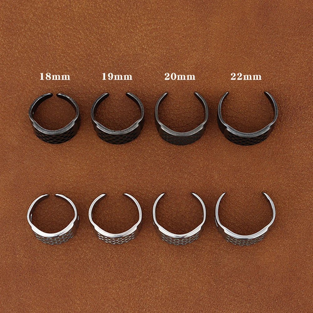 QIANYU Leather Sewing Thimble Thickened High Hard 420 Stainless Steel Thimble Finger Set 19/20/22MM Handmade Leathercraft Tools