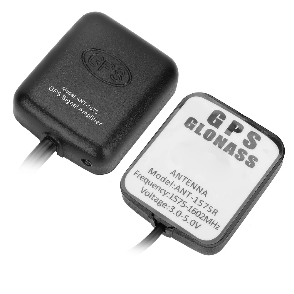 Vue d'ensemble du kit amplificateur GPS ANT-1573 avec antenne, récepteur et câbles