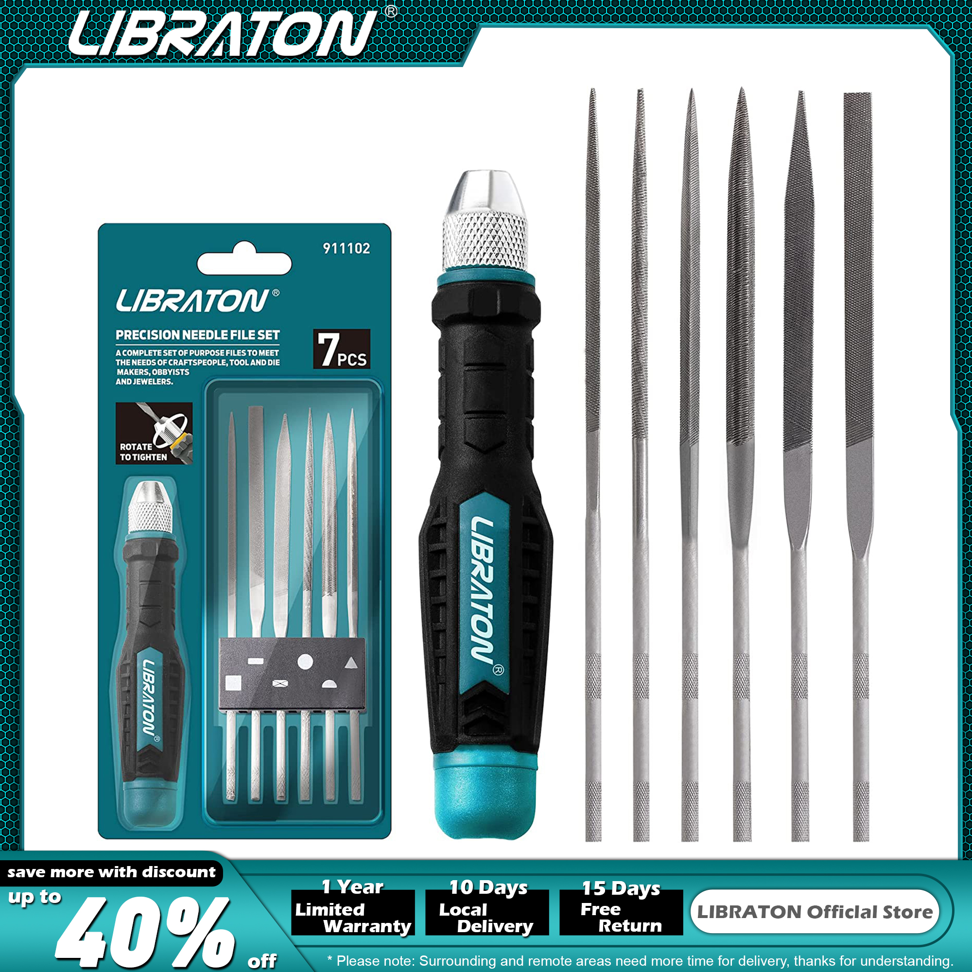 6Pcs Needle File Set, Small Files 141mm Mini Needle File Kit Wood File Metal Files Set Steel Files with Handle Interchangeable