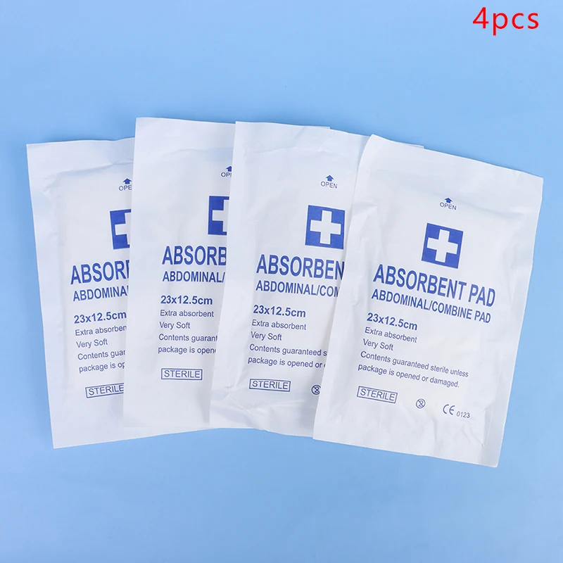 4Pcs Hemostatic Abdominal Pad Medical Burn Dressing Non woven Scald Pad Wound Care Anti