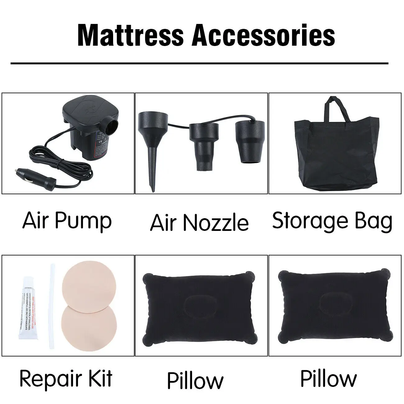 Cama inflable para coche, colchón de aire para asiento trasero de viaje con bomba, descanso, sueño, Camping