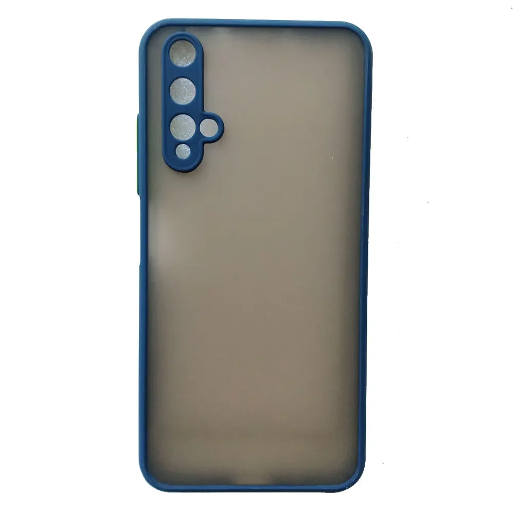 Frosted Translucent Shockproof Case with Silicone Frame and Hard Clear Cover