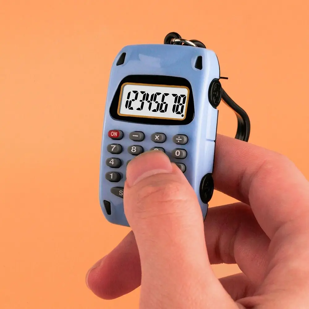 휴대용 미니 전자 계산기 경량 열쇠고리 창의적인 8자리 디스플레이 열쇠고리 학교용