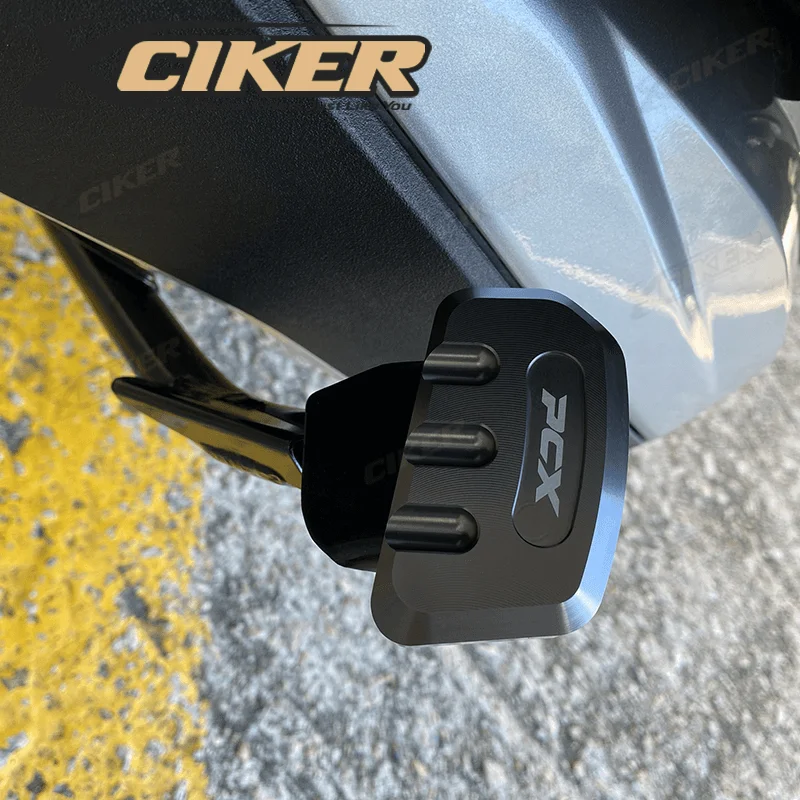 Center Stand Plate Pad Extension CNC Billet Anodized Aluminum Centerstand Foot Kick Enlarger for Honda PCX 160/150/125 motorcycle kickstand extender motorcycle kickstand pad