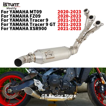 Slip On For YAMAHA MT09 FZ09 XSR900 Tracer 9 GT MT 09 2020 - 2023 Motorcycle Exhaust Back Pressure Front Link Pipe Espace Moto