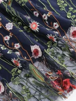 Tonval Floral Embroidered Mesh Overlay Lined Long Skirt Elastic Waist Women Elegant Festival Outfit Summer Vintage Skirts - Image 6