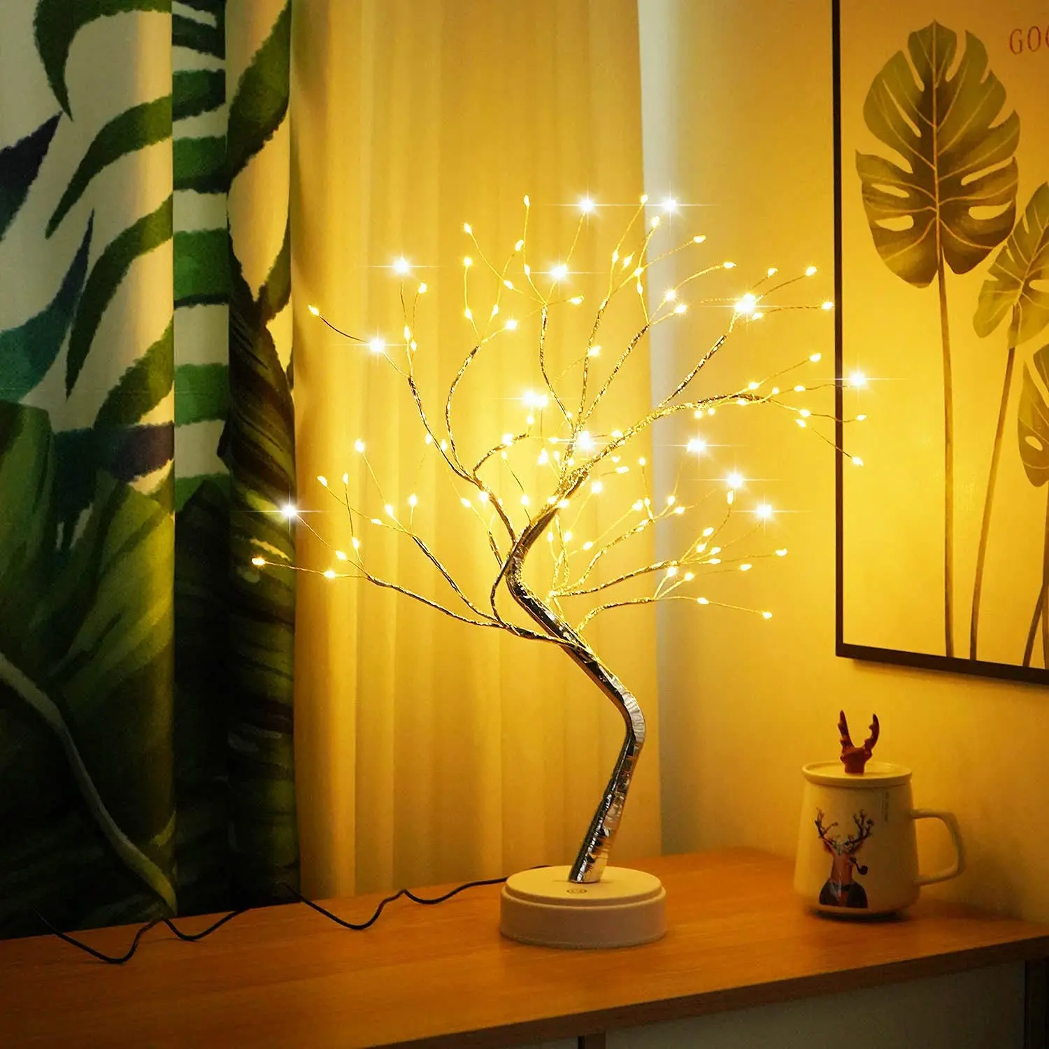Christmas Decorations 2024 Led Tabletop Bonsai Tree Fairy Light 20