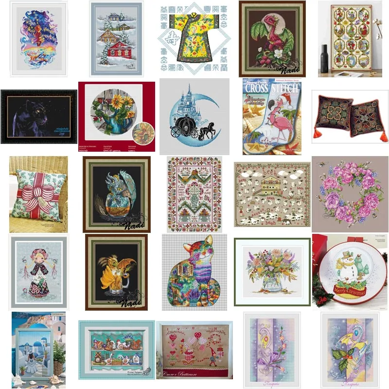 PDF by Email Selling 5-14 Cross Stich Embroidery set Electronic drawing Cross Stich Needlework
