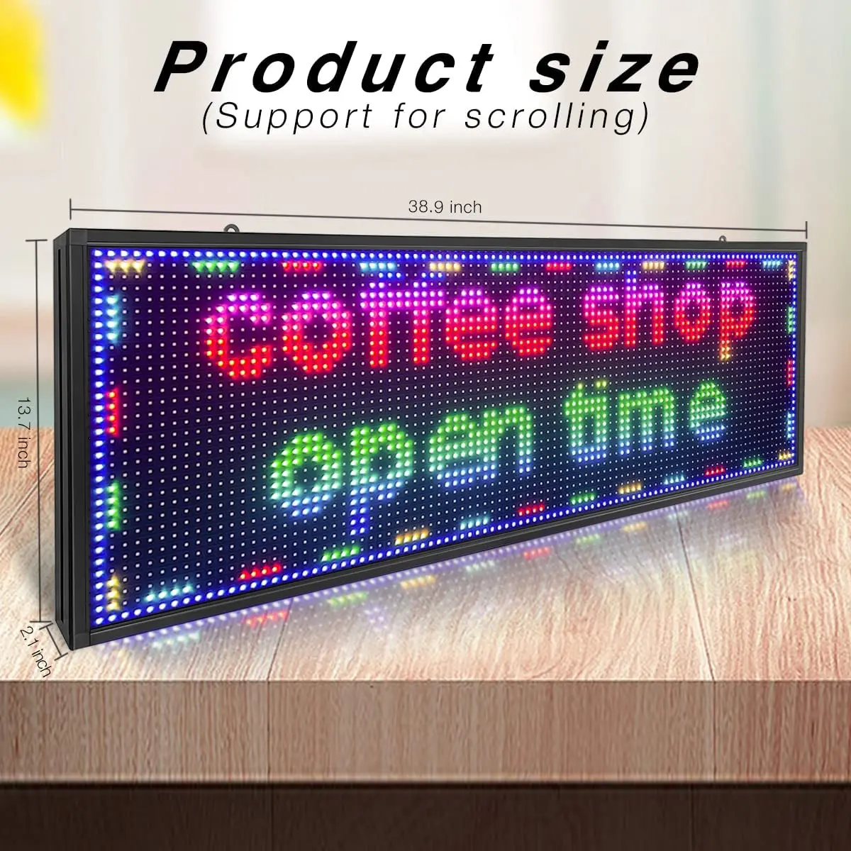 VEVOR Led Sign 40 x 15 inch 3 Color Scrolling Digital Led Open Sign Outdoor  for Advertising