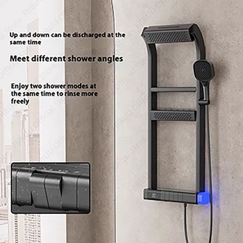 จอแสดงผลดิจิตอลระบบฝักบัวหลายโหมดปรับชุดฝักบัวแรงดันน้ําสเปรย์นวดหัวฝักบัวอุปกรณ์ห้องน้ํา 1