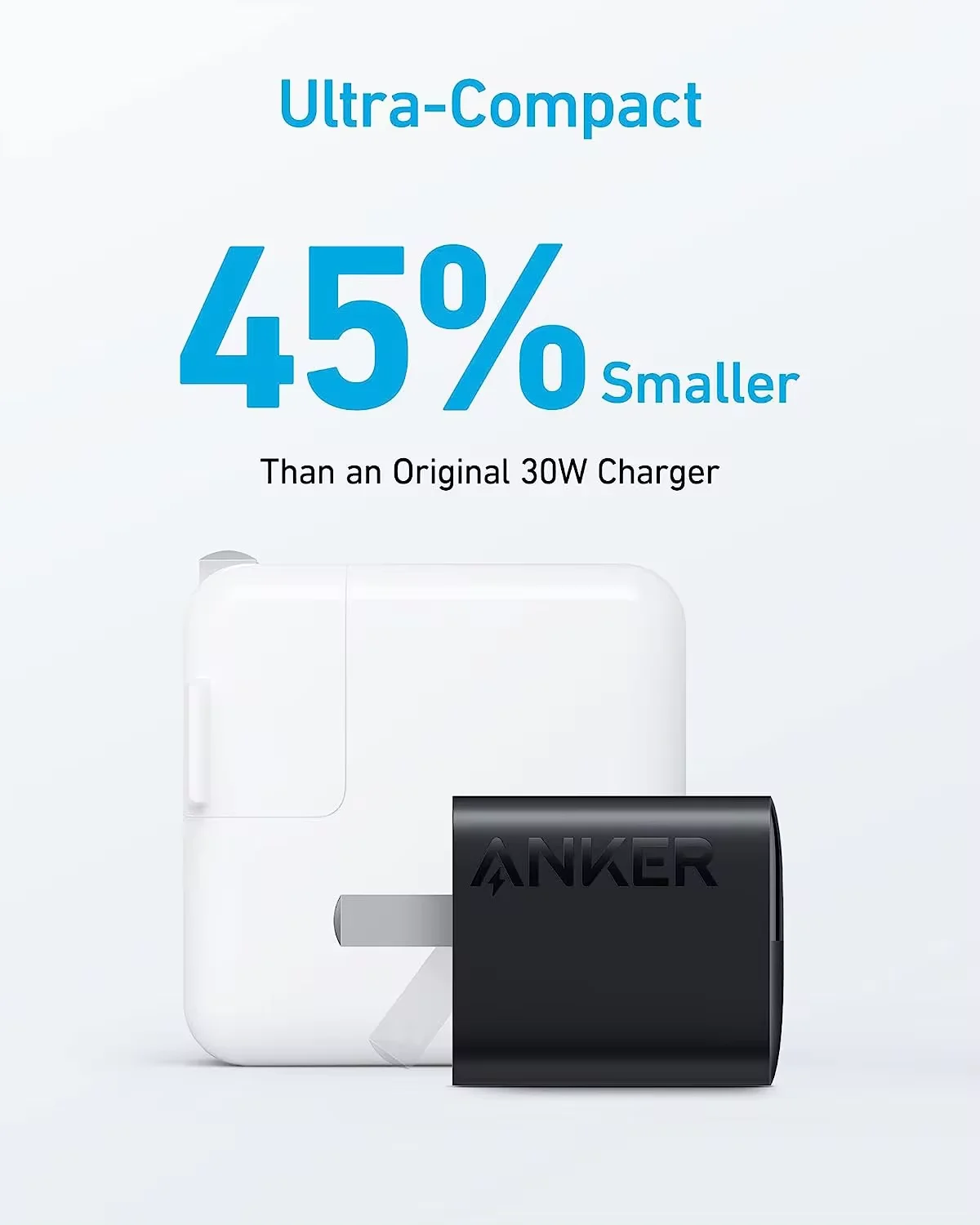 Anker USB C 323 Charger (33W) 2 Port Compact Fast Charger with Foldable Plug For iPhone 14 13 12 Xiaomi Huawei