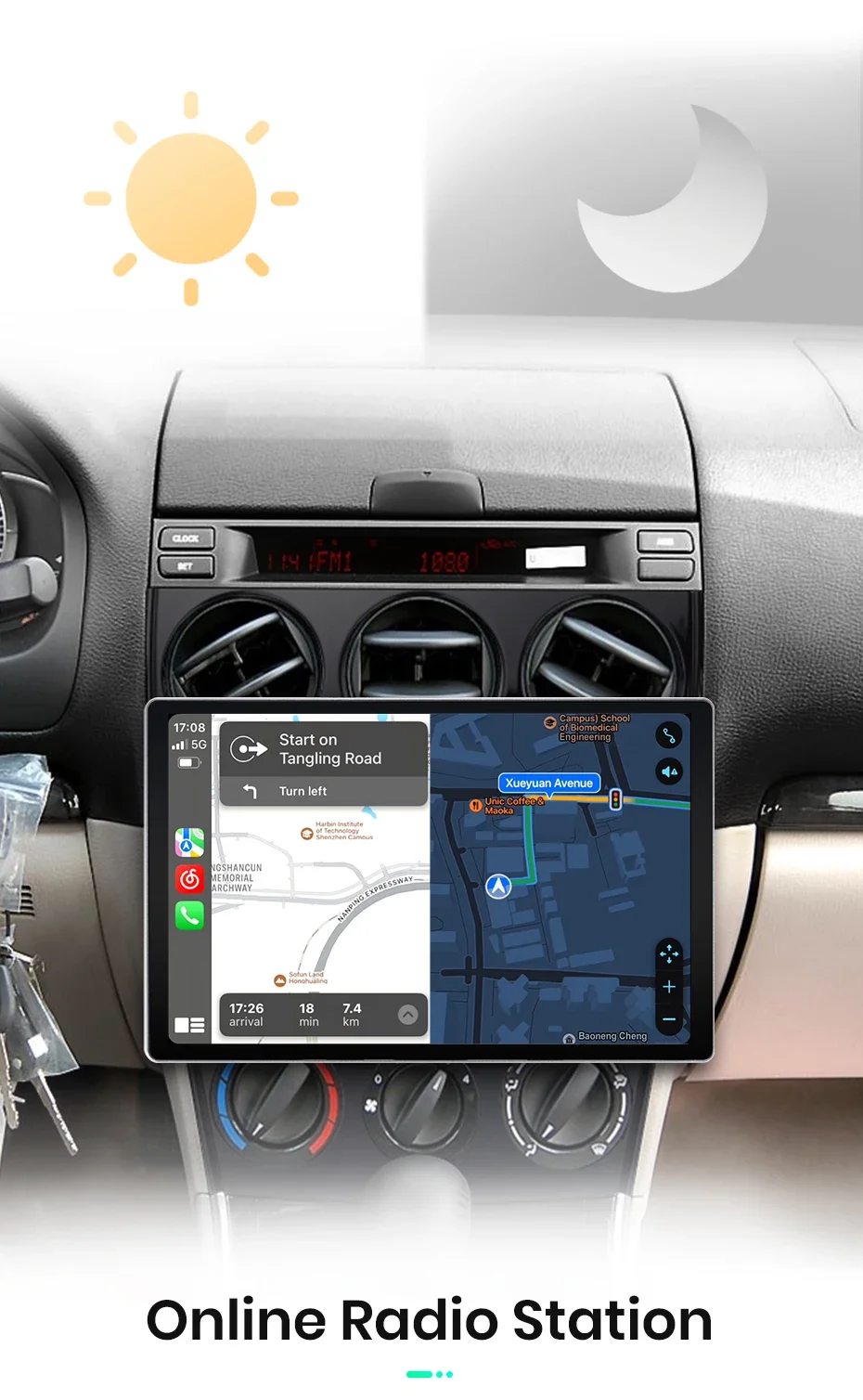 Junsun x7 Serie 11.5 "2k ai Stimme drahtloses Carplay Android Auto Autoradio für Mazda 6 2012-2016 Multimedia Autoradio – Detail 10