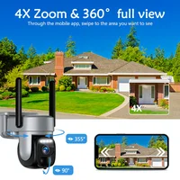 Caméra solaire SZSINOCAM EU 4G avec carte SIM, 3MP, détection humaine PIR, batterie rechargeable intégrée, caméra IP de surveillance 3