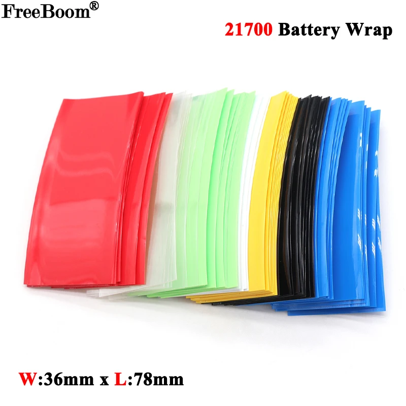 width 223mm pvc heat shrink tube dia 142mm lithium battery insulated film wrap protection case pack wire cable sleeve blue 20~500Pcs 21700 Battery Film Tape PVC Heat Shrink Tube Precut Shrinkable Sleeve Tubing Protect Pipe Cover for Batteries Wrap