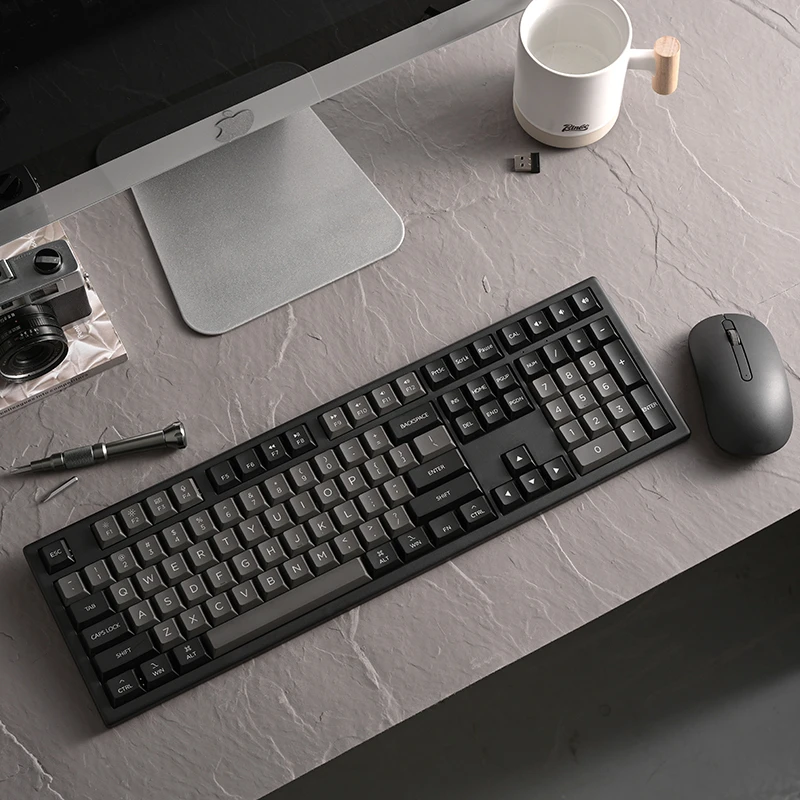 Combo de Teclado e Mouse Mecânico Teclado e Mouse sem Fio de Tamanho Completo Preto e Prata Negócios Monsgeek-mx108 - Imagem 3