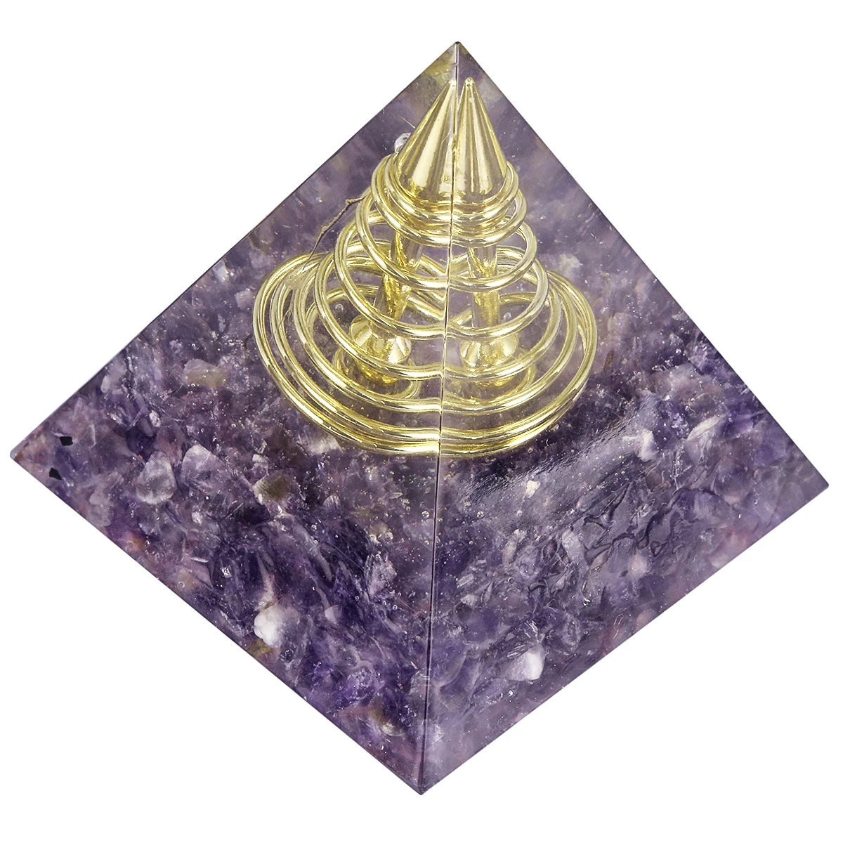 Reiki Orgone Pyramid Natural Amethyst Crystal Stone Orgonite Energy Generator Balancing Chakra For Yoga Reiki Meditation