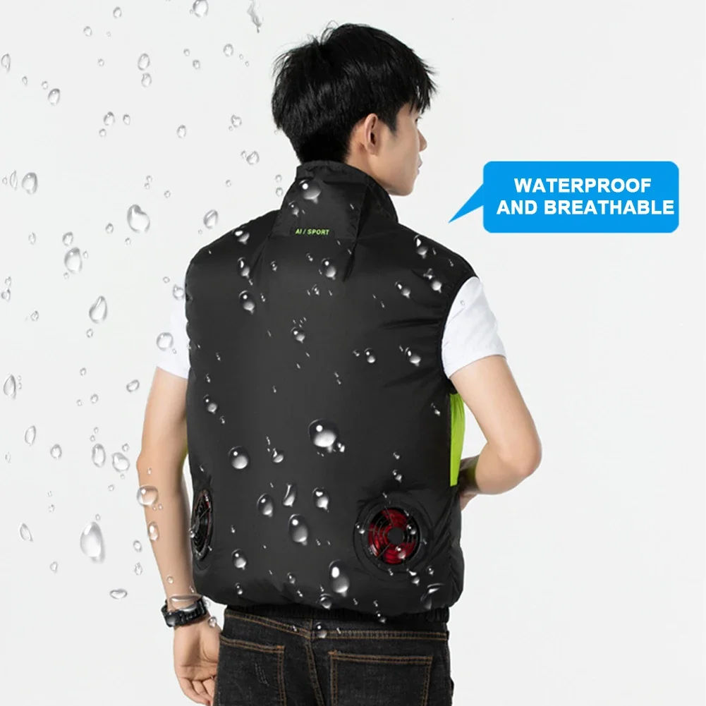 Cooling Vest Wearable Cooling Fan Heat Resistant Air-conditioned Clothes Workers Summer Camping Fishing