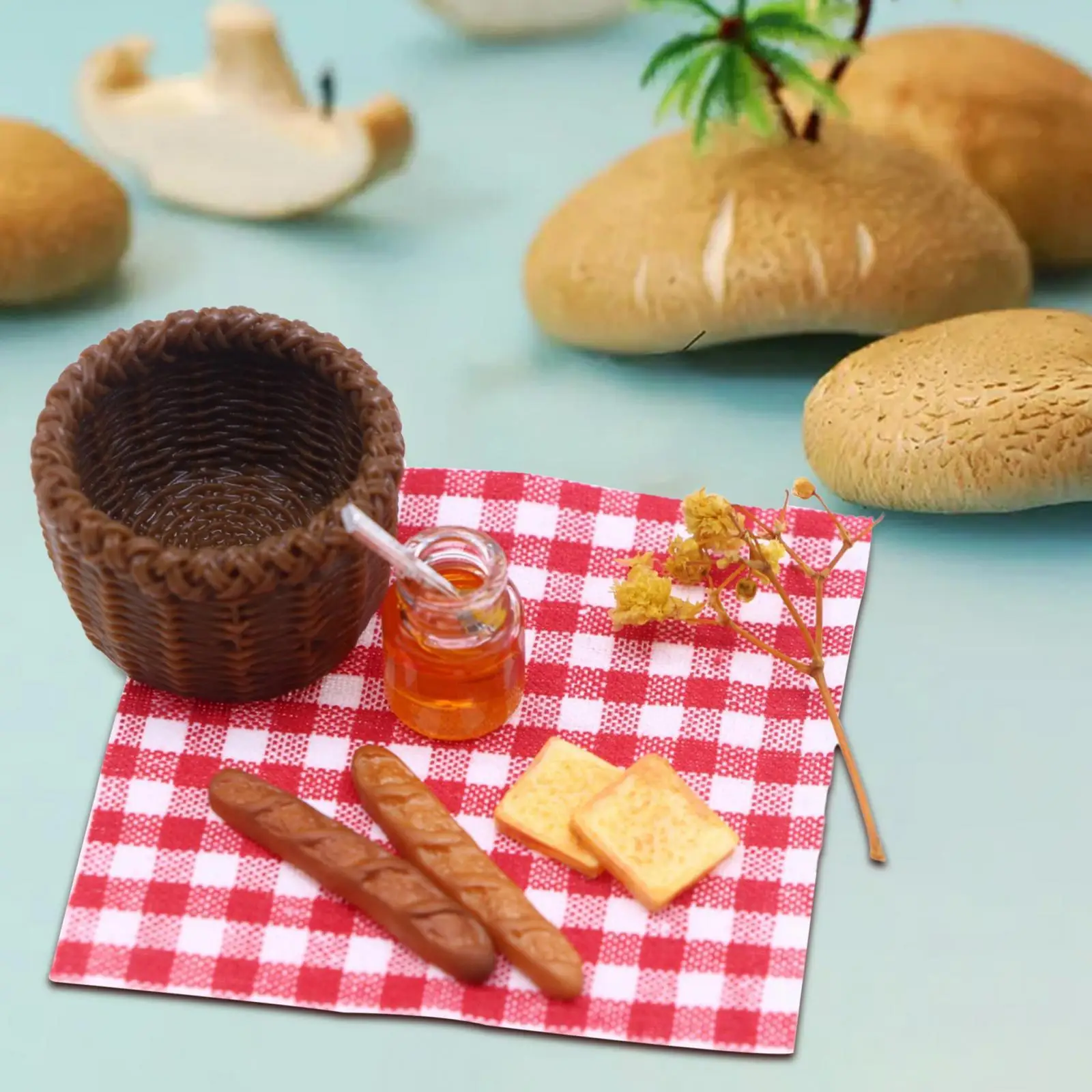 1:12 1/12 Miniature Food Food Realistic Dollhouse Accessories Decor Mini Dollhouse Outdoor Picnic Bread Dollhouse Play Foods