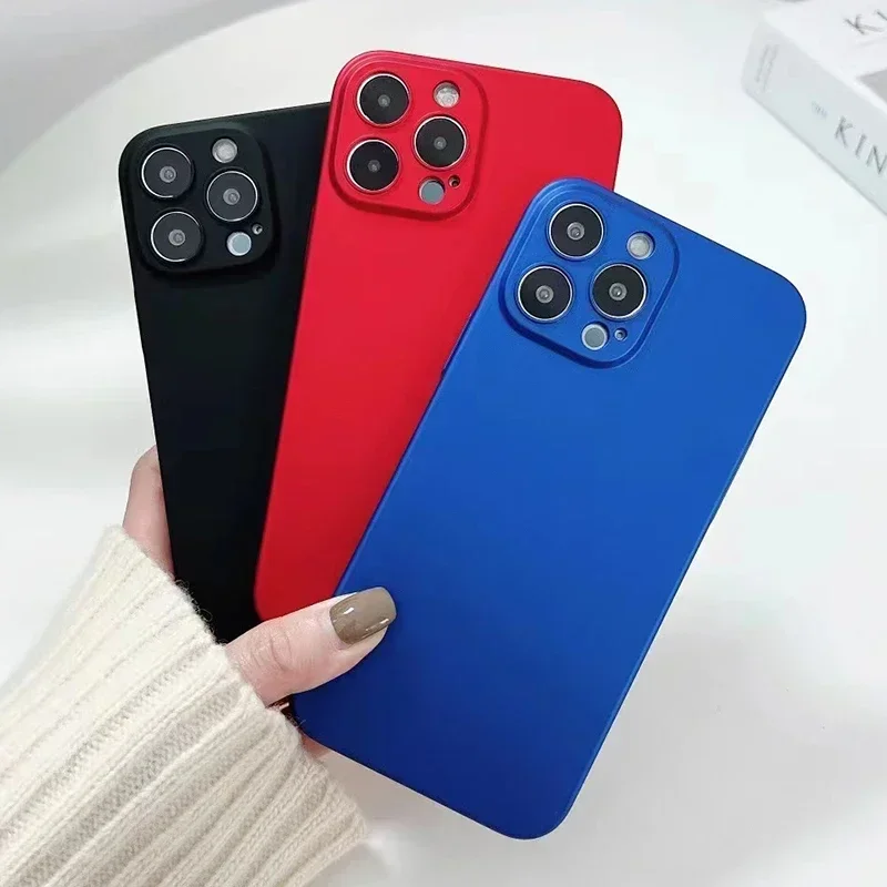 Apple iPhone 16 16e 15 14 13 12 11 Pro Max Plus 미니 울트라 슬림 매트 케이스 경량 하드 플라스틱 충격 방지 커버