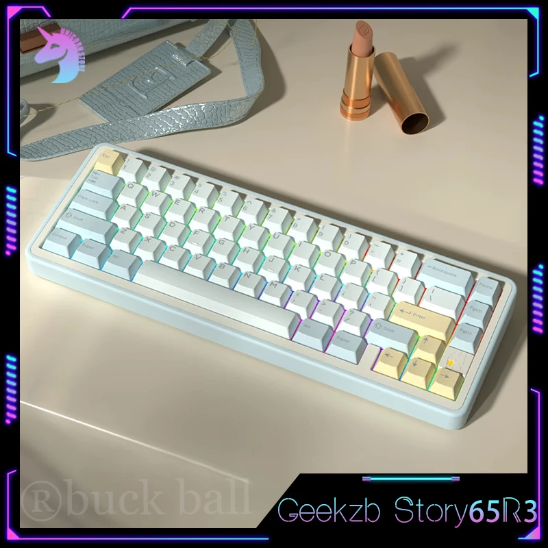 

Geekzb Story65R3 Mechanical Keyboards Kits Bluetooth Wireless Kits Aluminum CNC 65key 3-mode Gasket Office Gaming Keyboard Kit