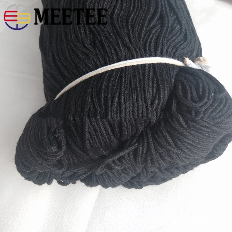 5mm Eight-strand hollow cotton rope thick color bundled diy hand-woven hat  rope drawstring cotton thread rope - AliExpress