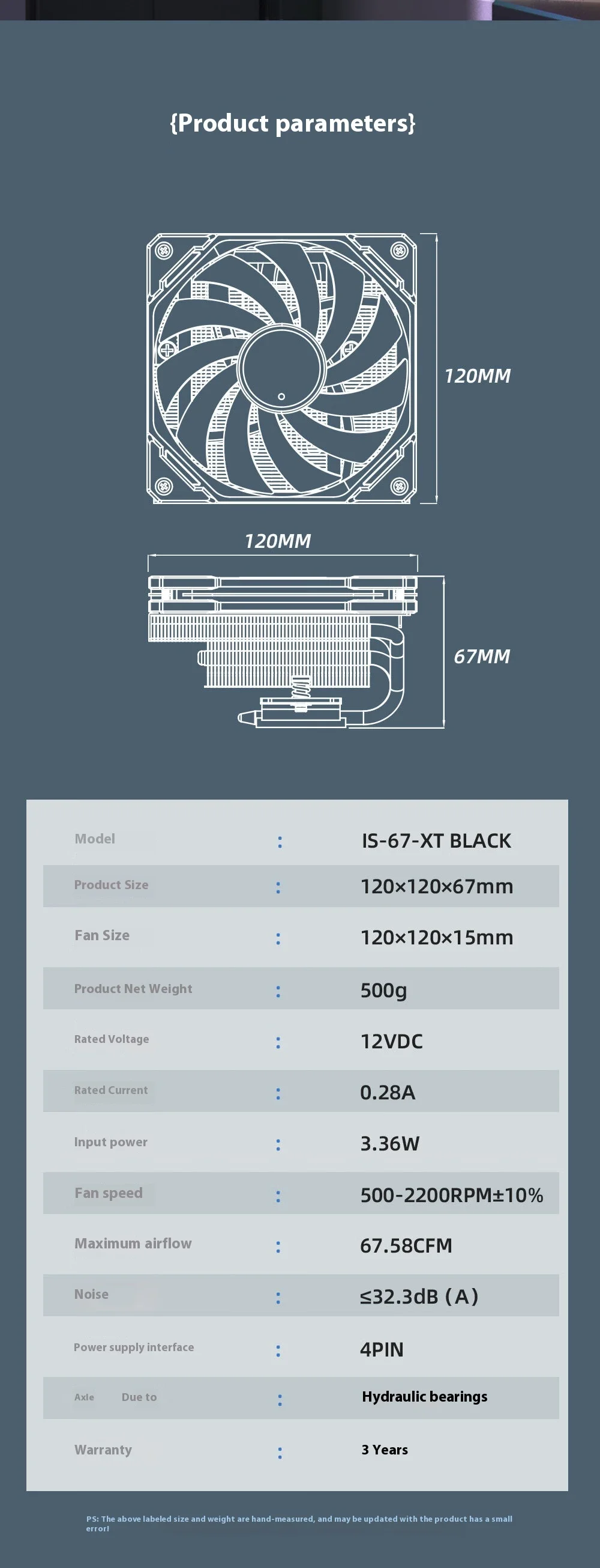 ID-COOLING IS-67-XT 6 Heat Pipes 67mm Low Profile Slim CPU Cooler for Intel LGA