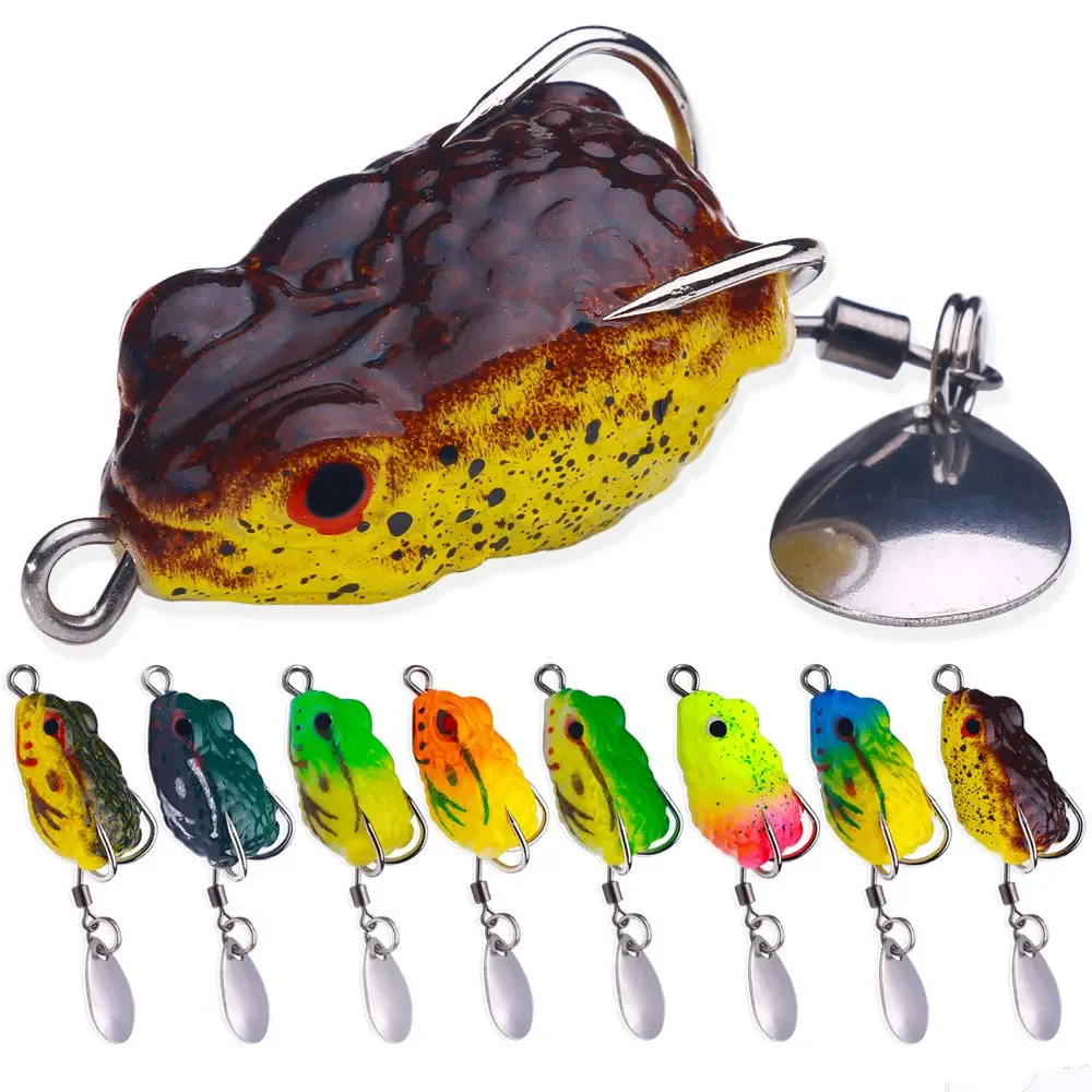25mm34gRealisticFishingToadLuresDoubleHideHookWithSequins
