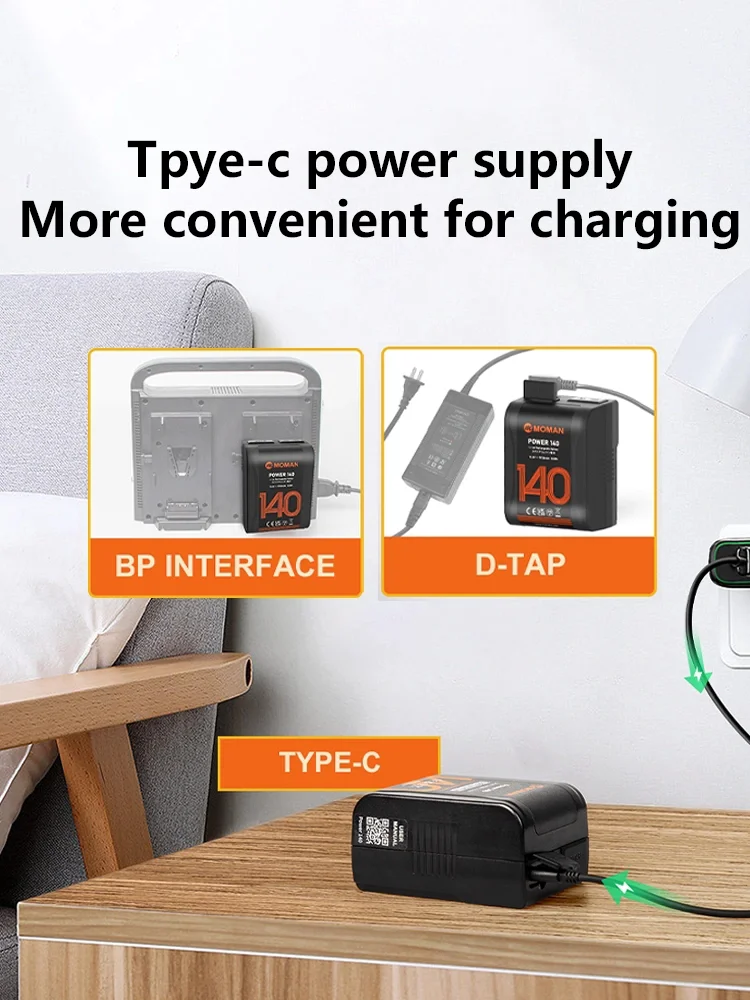 Moman Power 70/140/210 V Mount Battery V Lock Battery D-Tap & USB