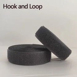 Colorful 20mm Non - Adhesive Hook and Loop Fastener Tape - 10M Nylon Fabric - 10Meter (Width 20mm Black)